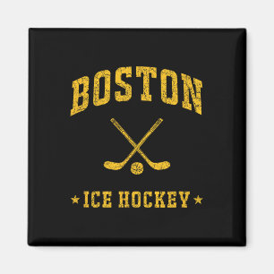 Boston Ice Hockey Vintage Gameday Retro Hockey Lov Magnet