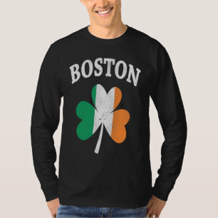 Boston Irish Flag ShamrockI St Patrick's Day T-Shirt