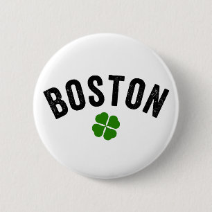 Boston Irish Shamrock 6 Cm Round Badge