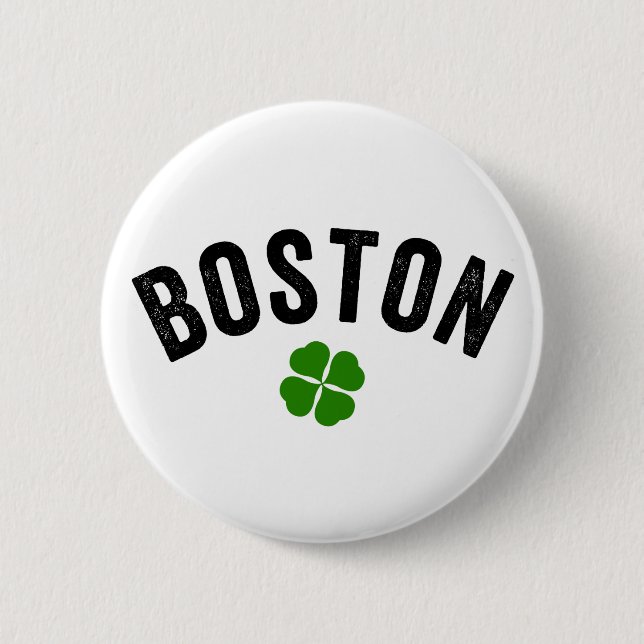 Boston Irish Shamrock 6 Cm Round Badge (Front)