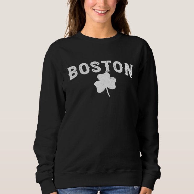 Boston Irish Shamrock St Patrick's Day Sweatshirt (Front)
