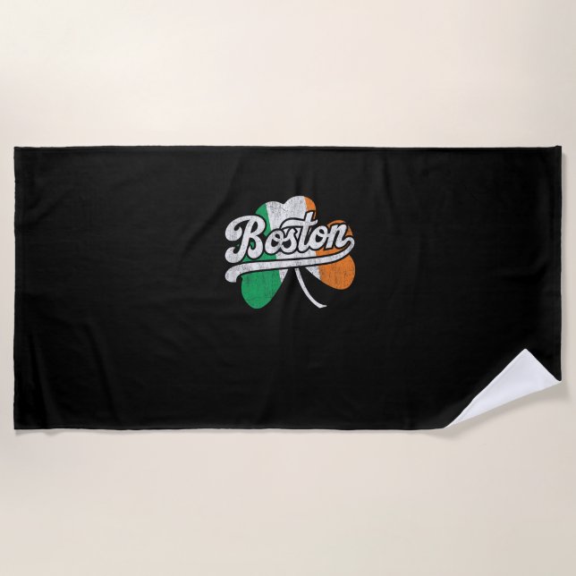 Boston Irish T-Shirt T-Shirt Beach Towel (Front)