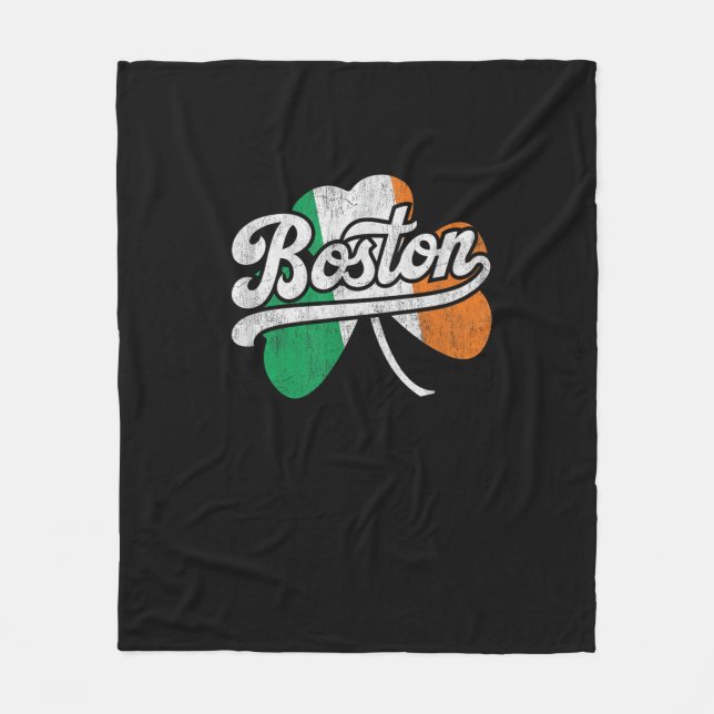 Boston Irish T-Shirt T-Shirt Fleece Blanket (Front)