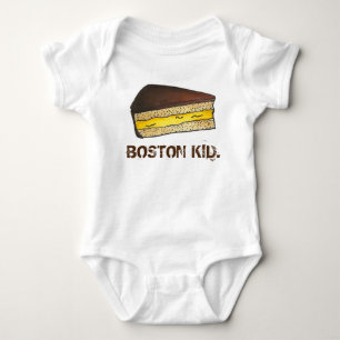 BOSTON KID Cream Pie Slice Massachusetts Foodie Baby Bodysuit