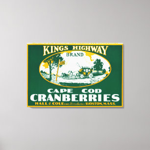Boston Kings Highway Brand Cranberry Label Canvas Print