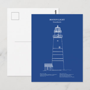 Boston Light Lighthouse - Massachusetts – AD Postcard