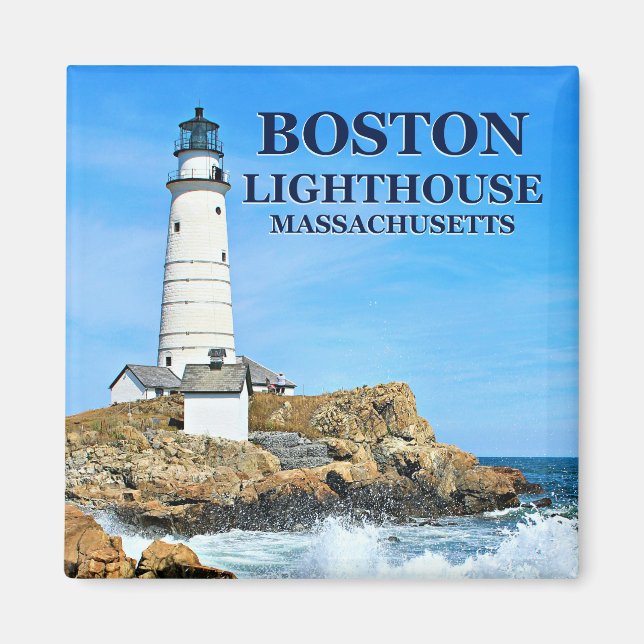 Boston Lighthouse, Massachusetts Magnet (Front)