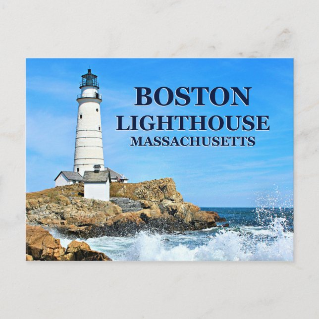 Boston Lighthouse, Massachusetts Postcard (Front)