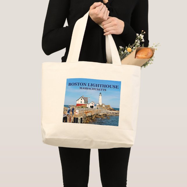 Boston Lighthouse, Massachusetts Tote Bag (Front (Product))