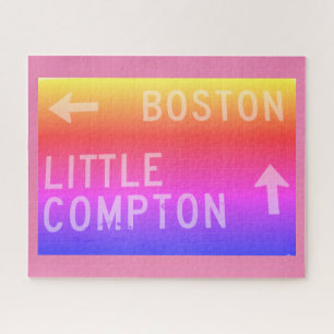 Boston, Little Compton, RI Rainbow Sign Jigsaw Puzzle