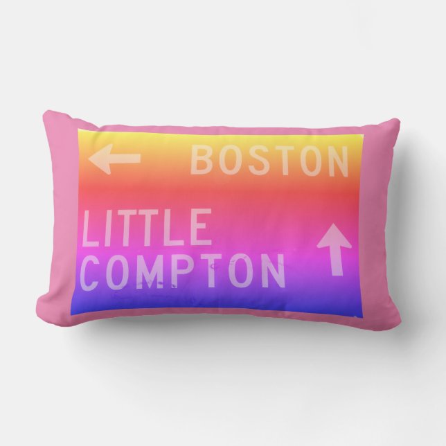 Boston, Little Compton, RI Rainbow Sign Lumbar Cushion (Front)