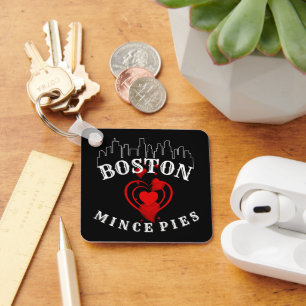 Boston Loves Mince Pies Cityscape Key Ring
