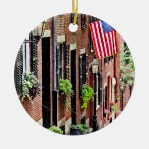 Boston MA - Acorn Street Ceramic Tree Decoration