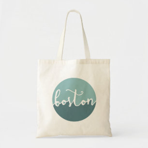 Boston, MA   Blue Circle Ombre Tote Bag