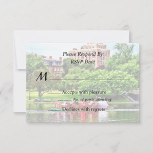 Boston MA - Boston Public Garden Wedding Supplies RSVP Card