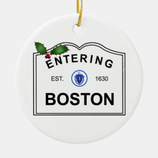 Boston MA Ceramic Tree Decoration