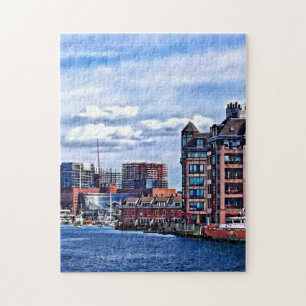 Boston MA- Fire Boat Docked in Boston Inner Harbor Jigsaw Puzzle