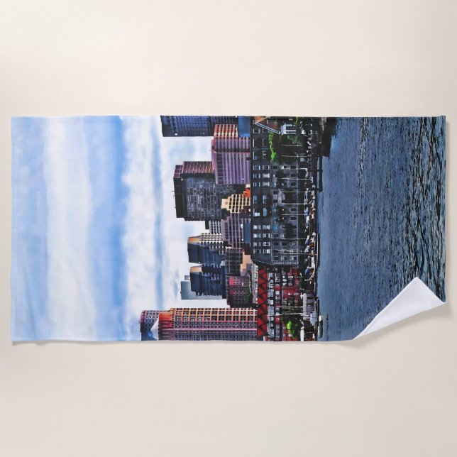 Boston MA - Inner Harbour Beach Towel (Front)