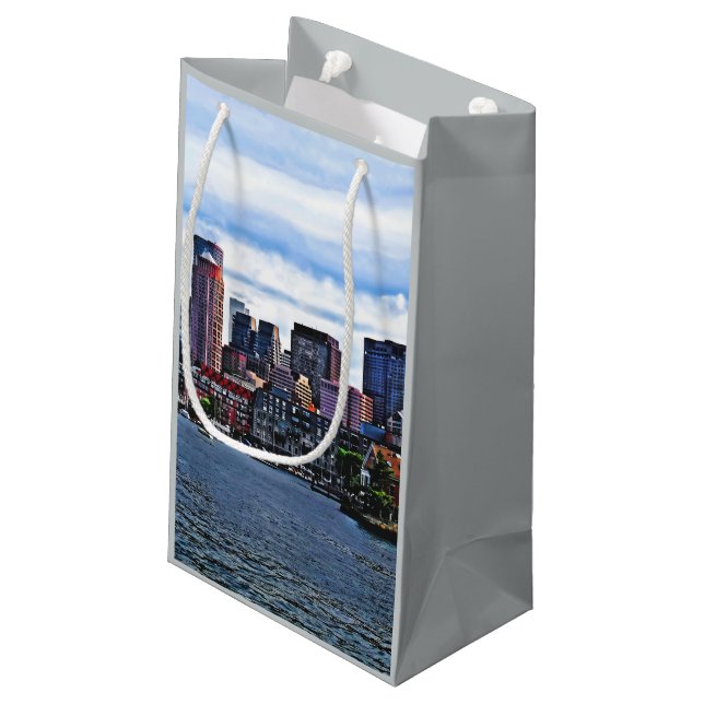 Boston MA - Inner Harbour Small Gift Bag (Back Angled)