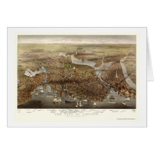 Boston, MA Panoramic Map - 1873