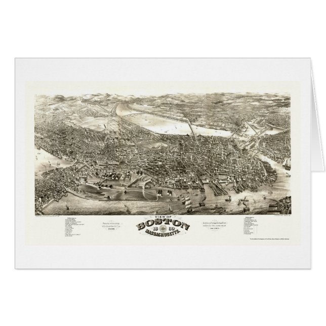 Boston, MA Panoramic Map - 1880 (Front Horizontal)