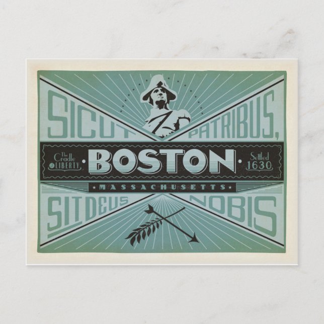 Boston, MA - Settled 1630 Postcard (Front)