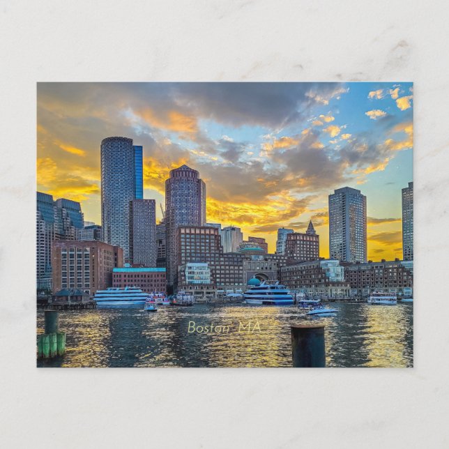 Boston, MA skyline, Postcard (Front)