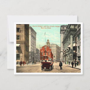 Boston MA State Street Vintage 1910s Postcard