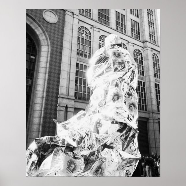 Boston, MA USA, Runner in Foil Boston Marathon Poster (Front)