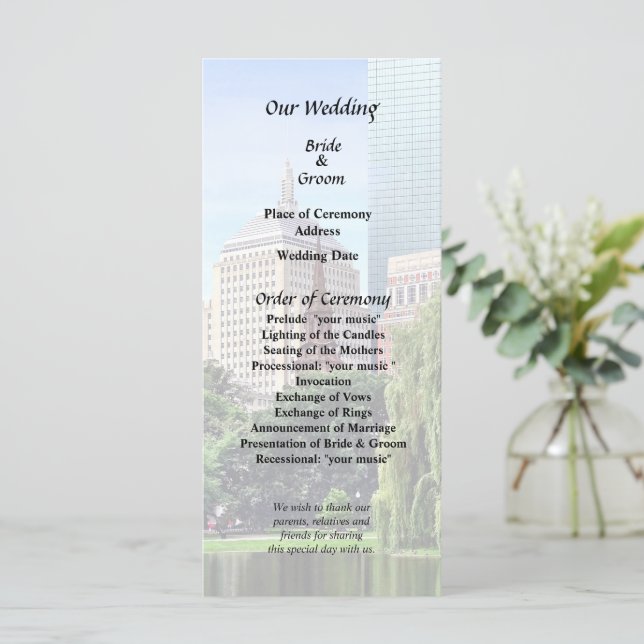 Boston MA - View From Boston Public Garden Programme (Standing Front)