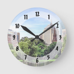 Boston MA - View From Boston Public Garden Round Clock