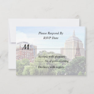 Boston MA - View From Boston Public Garden RSVP Card
