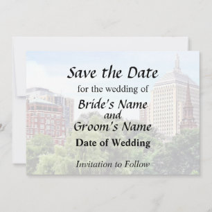 Boston MA - View From Boston Public Garden Save The Date