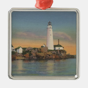 Boston, MABoston Lighthouse at Boston Harbour 2 Metal Tree Decoration