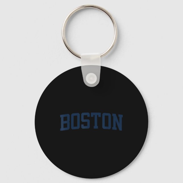Boston Machusetts Collegiate Style Varsity Block L Key Ring (Front)