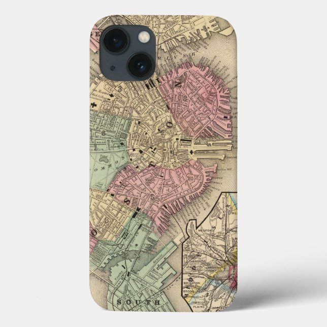 Boston Map by Mitchell Case-Mate iPhone Case (Back)