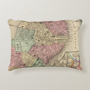 Boston Map by Mitchell Decorative Cushion