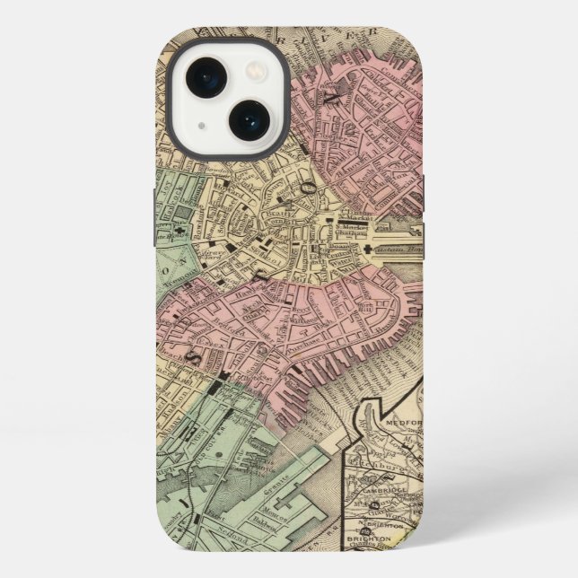 Boston Map by Mitchell iPhone Case (Back)