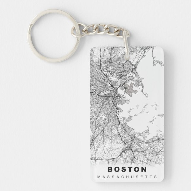Boston Map Key Ring (Front)