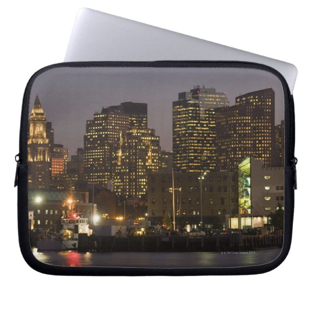 Boston, Masachusetts Skyline Laptop Sleeve (Front)