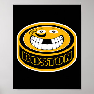 Boston Mass. Funny Kid Adult Puck Smile Face Gift Poster