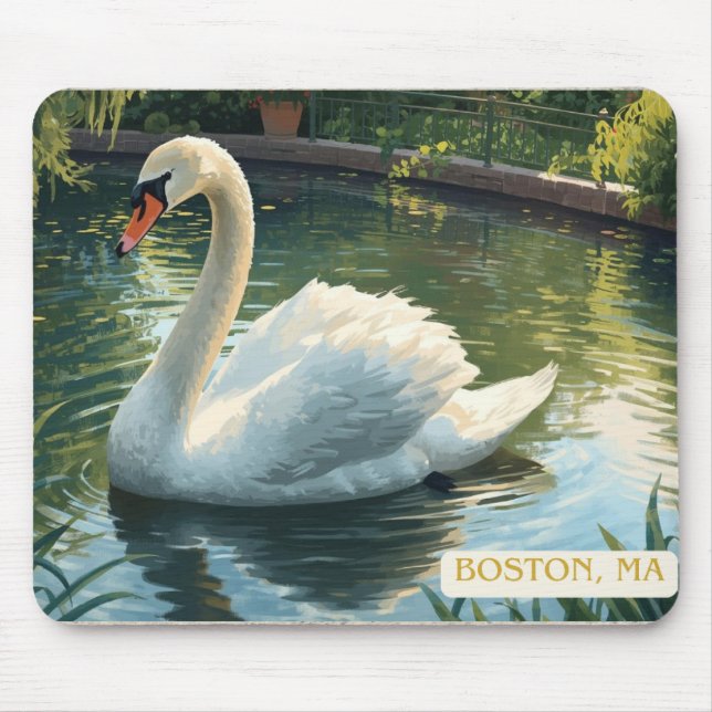 Boston, Mass. Public Garden Swan Mousepad (Front)