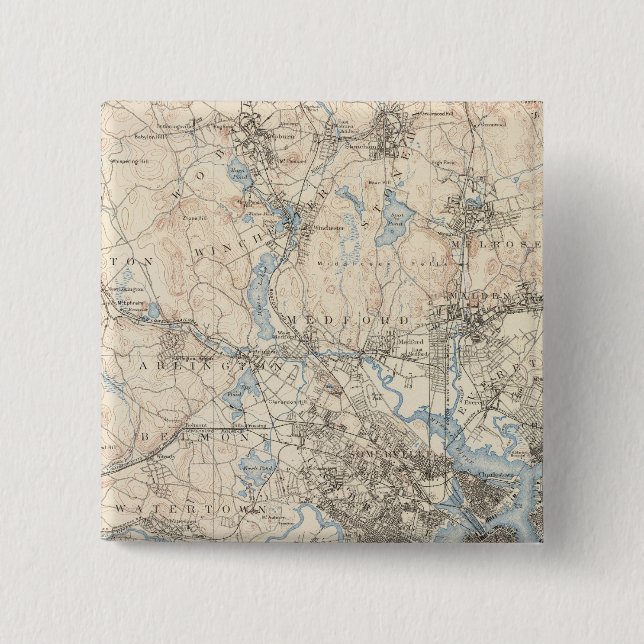Boston, Massachusetts 15 Cm Square Badge (Front)