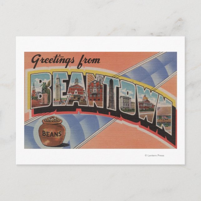 Boston, Massachusetts (Bean Town) Postcard (Front)