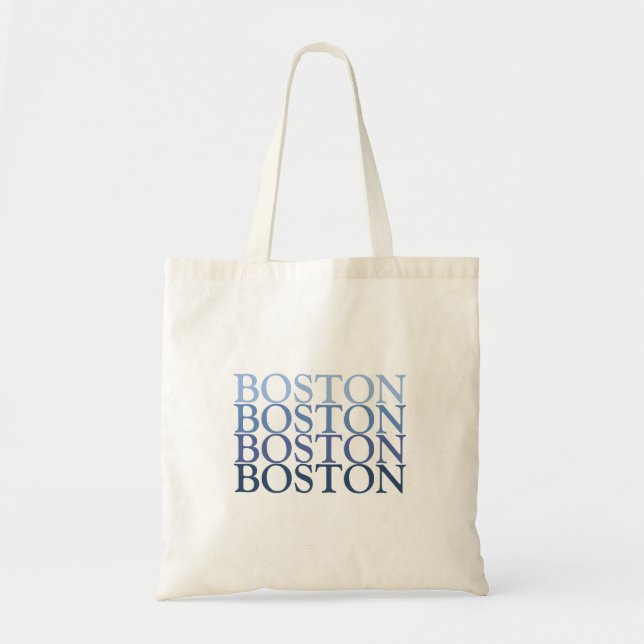 Boston Massachusetts, Blue and light Blue Tote Bag (Front)