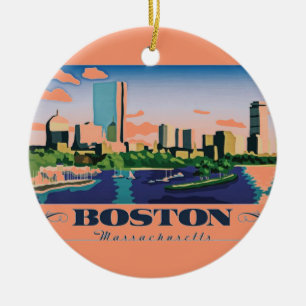 Boston, Massachusetts Ceramic Tree Decoration