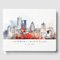 Boston Massachusetts City Scape Watercolor Wedding