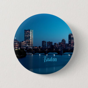 Boston Massachusetts City Skyline 6 Cm Round Badge