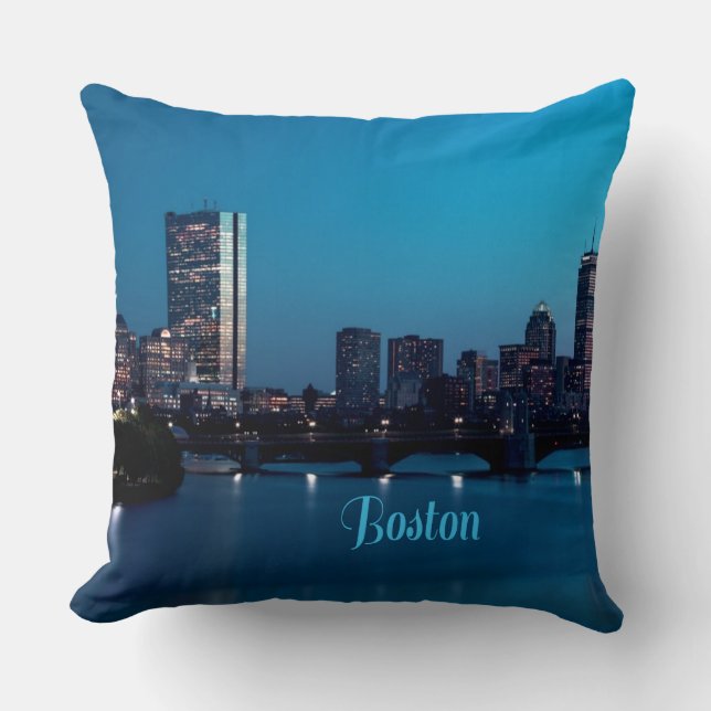 Boston Massachusetts City Skyline Cushion (Front)