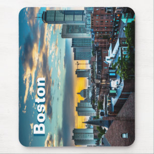 Boston Massachusetts City Skyline Mouse Pad